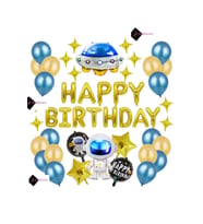 Çocuklar Bebekler için LÜKS UZAY TEMALI KONSEPTLİ HAPPY BİRTHDAY Lüks Doğum Günü Parti Seti