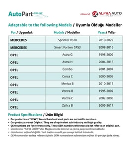 BMW, Mercedes, Opel için Tampon Klips- 50'li