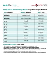 BMW, Mercedes, Opel için Tampon Klips- 50'li