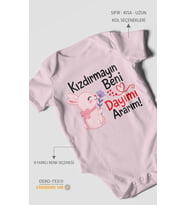 Kızdırmayın beni dayımı ararım Kısa Kollu Bebek Body %100 Pamuk