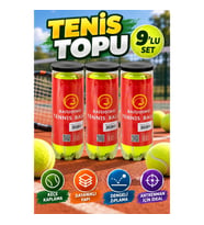 9’lu Tenis Topu Seti – Keçe Kaplamalı Dayanıklı ve Dengeli Zıplama