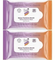 Lux Makyaj Temizleme Mendili Havlu 40 Yaprak (2PK*20) (Beyaz)