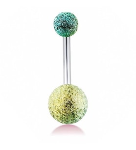 TURKUAZ YEŞİL RENKLİ MUZ GÖBEK 8mm TOP UÇLU ÇELİK PİERCİNG P455H