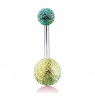 TURKUAZ YEŞİL RENKLİ MUZ GÖBEK 8mm TOP UÇLU ÇELİK PİERCİNG P455H