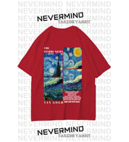 Nevermind Unisex Van Gogh Baskılı Oversize Tshirt (Kırmızı)