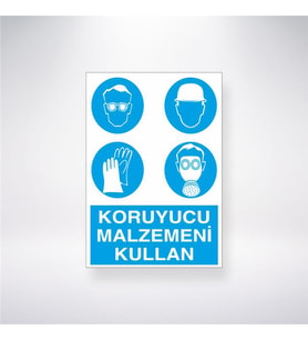 Koruyucu Malzemeni Kullan 21x28 Arkası Yapışkanlı Levha