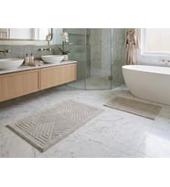 Royam Mevsim Home 2'li Set Banyo Halısı, Paspası %100 Pamuklu Kaymaz Taban Taş