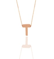 Söğütlü Silver Gümüş rose üç boyutlu minimal  T harf kolye