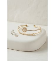 Gold Renk Zirkon Taşlı Kadın Bileklik TJ-BB8886