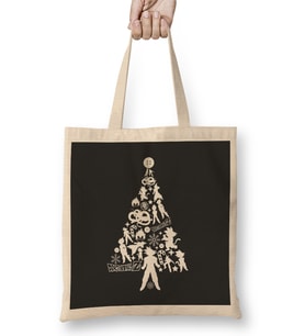 Dragon Ball Z Christmas Tree Silhouette White Bez Çanta Uzun Saplı