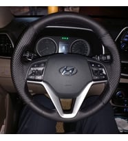 DİKİŞLİ DİREKSİYON KILIFI SİYAH DERİ KARBON DERİ SİYAH DİKİŞLİ HYUNDAI TUCSON İÇİN