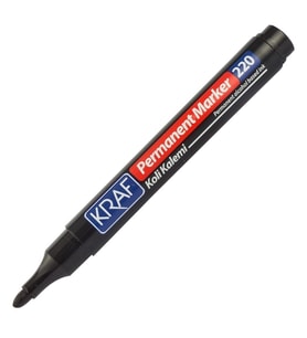 Kraf Permanent Markör Yuvarlak Uc 220 Siyah (Koli Kalemi) 12’li