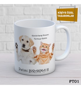 Patili Dostlarımız Temalı İsme Özel Kupa Bardak