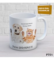 Patili Dostlarımız Temalı İsme Özel Kupa Bardak