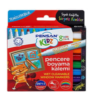 Pensan Markör Kidz Temizlenebilir 8 Renk Pencere