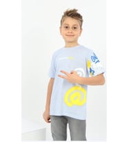 Toontoy Erkek Çocuk Soru İşareti Baskılı Tişört (Mavi)