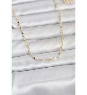 CM 14K Gold Renk Yassı Gemici Zincir Model 60 cm Kadın Kolye - TJ-BKO10967
