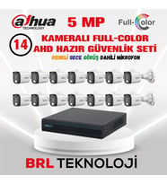 Dahua 5 MP 14 Kameralı Sesli 30 Metre Renkli Gece Görüşlü Full HD Kamera Seti