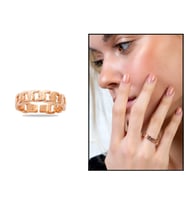 Gurmet Tasarım Rose Renk Free Size 925 Ayar Gümüş Kadın Yüzük