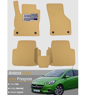 OPEL CORSA E (2014-2018) Uyumlu EVA Paspas Tam Set–Araca Özel,Kolay Montaj,Oto Paspas