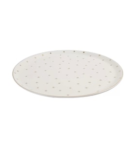 Porland Forest Yaldızlı Servis Tabağı 28cm (Beyaz)