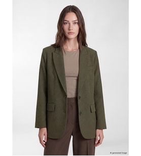 LCW Modest Yeşil Ekose Kadın Blazer Ceket
