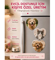 3 Kalpli Patili Dost Fotoğraf Magneti Kişiselleştirilebilir Evcil Hayvan Anı Hediyesi