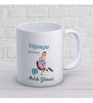 Kişiye Özel Meslek Bilgisayar Öğretmeni Hediyelik Kupa Bardak 1 Adet