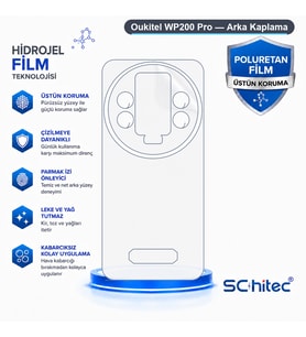 SChitec Oukitel WP200 Pro Uyumlu Arka Yüzey Hidrojel Koruyucu Film