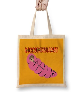 Funny Travel Gift Design lover-Trippin Wanderlust Journey Adventurer Vacation Bez Çanta Uzun Saplı