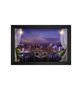 Manzara Temalı Kanvas Tablo 80 x 110 cm Siyah Çerçeve