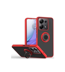 Xiaomi Redmi Note 13 Pro 4G Montreal Yüzüklü Silikon Kapak - Kırmızı