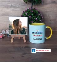 Sosyal Bilgiler Öğretmeni Fotoğraflı Dekoratif Taş, Kupa Bardak Beyaz Hediye Öğretmenler Günü Hediyesi (Model 7)