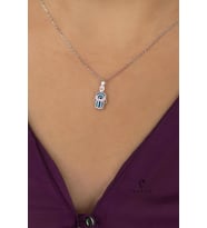 Fatma"nın  Eli (Hamse Eli) Model 925 Ayar Gümüş Rengi Gümüş Nazar Kolye