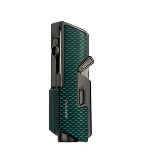 Quantoro Tek Torch Pürmüz Delicili/İğneli Yeşil Karbon Metal Puro Çakmağı - TRZ1110