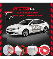 Citroen C5 Oto Araç Kapı Koruma Fitili 5metre Parlak Kırmızı Renk