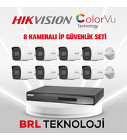 Hikvision 8 Kameralı 4 Mp ColorVu İp Güvenlik Kamera Seti DS-2CD1047G2H-LIUF (Dahili Mikrofonlu)