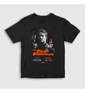 Presmono Unisex Çocuk Siyah Paul Walker Fast And Furious Hızlı Ve Öfkeli T-Shirt 433912tt