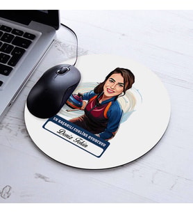 Kişiye Özel Hediye Karikatürlü Kadın Curling Oyuncusu Mousepad