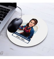 Kişiye Özel Hediye Karikatürlü Kadın Curling Oyuncusu Mousepad