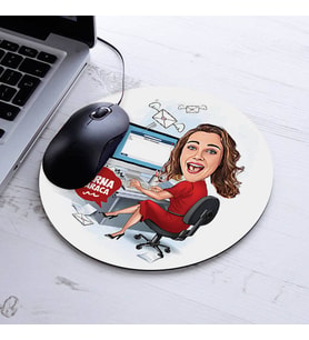 Kişiye Özel Çalışan Kadın Tasarımlı Karikatürlü Mousepad