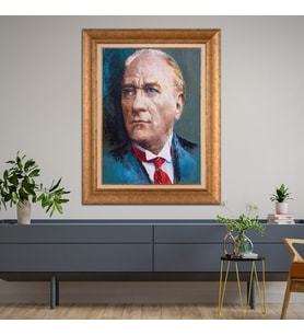 Altın Varaklı Paspartulu Çerçeveli Tablo hb1033