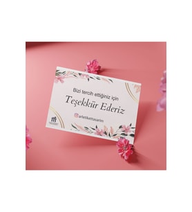 Kişiye Özel E-Ticaret Teşekkür Kartı 5x8 cm 100 Adet - Kadın Girişimci Amblemli