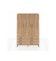 Hyperion Gardrop 5 Raflı 6 Çekmeceli Tek Askılı 132x44x195 Çam-Çam