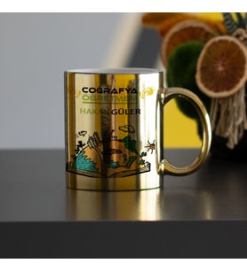 Coğrafya Öğretmenine Hediye Gold Kupa Bardak