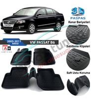 Volkswagen Passat B6 Havuzlu 3D Paspas Niken Siyah 2005-2010