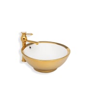 LENA TEZGAHÜSTÜ LAVABO E-8118 (Altın)