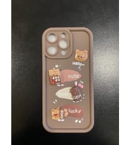 Digimanya İphone 15 Pro Max Uyumlu Kahve Desenli Yumuşak Silikon Kılıf Kamera Korumalı Kılıf
