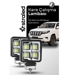 Off Road Geniş Açı 4 Inç 64 Led Iş Makinesi Kamyon Traktör Projektör Çalışma Sis Lambası 2 Adet
