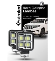Off Road Geniş Açı 4 Inç 64 Led Iş Makinesi Kamyon Traktör Projektör Çalışma Sis Lambası 2 Adet